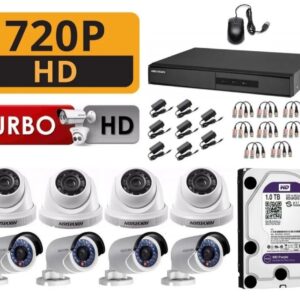 Kit 08 Camaras De Seguridad Hd 720P Hikvision Con Disco De 1TB y accesorios completos